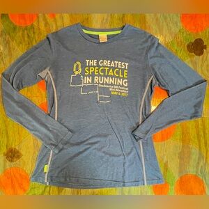 Indy 500 Mini Half Marathon Running Race Womens Large Long Sleeve Blue 2017